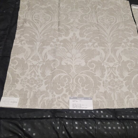6 Kravet Fabric Remnants  White Greens Assorted See Description for Sizes - Picture 8 of 10